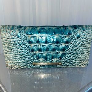 EUC BRAHMIN ADY WALLET IN PETROL OMBRÉ